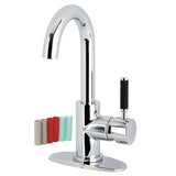 Kaiser One-Handle 1-Hole Bathroom Faucet with Deck Plate and Push Pop-Up Drain