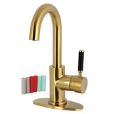Kaiser One-Handle 1-Hole Bathroom Faucet with Deck Plate and Push Pop-Up Drain