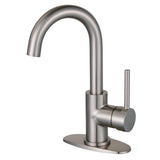 Concord One-Handle 1-Hole Bathroom Faucet with Deck Plate and Push Pop-Up Drain