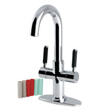 Kaiser Two-Handle 1-Hole Bathroom Faucet with Deck Plate and Push Pop-Up Drain