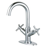 Concord Two-Handle 1-Hole Bathroom Faucet with Deck Plate and Push Pop-Up Drain