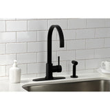 Concord Single-Handle 1-or-3 Hole Deck Mount Kitchen Faucet with Brass Side Sprayer