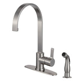 Continental Single-Handle 2-Hole Deck Mount Kitchen Faucet with Side Sprayer