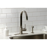 Concord Single-Handle 1-or-3 Hole Deck Mount Kitchen Faucet with Brass Side Sprayer