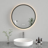 Aurora 36-Inch Round LED Bathroom Mirror, Front and Back Light, Dimmable Touch Sensor Lighted Mirror