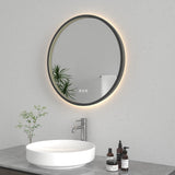 Aurora 36-Inch Round LED Bathroom Mirror, Front and Back Light, Dimmable Touch Sensor Lighted Mirror