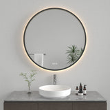 Aurora 36-Inch Round LED Bathroom Mirror, Front and Back Light, Dimmable Touch Sensor Lighted Mirror
