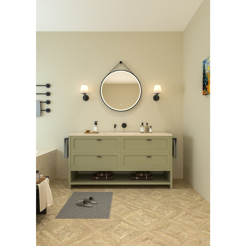 Aurora 40-Inch Round LED Bathroom Mirror, Front Light, Anti-Fog, Dimmable Touch Sensor Lighted Mirror
