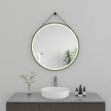 Aurora 40-Inch Round LED Bathroom Mirror, Front Light, Anti-Fog, Dimmable Touch Sensor Lighted Mirror