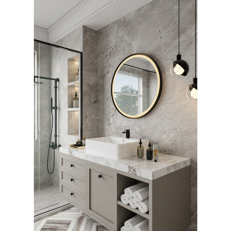 Aurora 32-Inch Round LED Bathroom Mirror, Front Light, Anti-Fog, Dimmable Touch Sensor Lighted Mirror