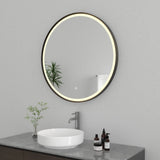 Aurora 32-Inch Round LED Bathroom Mirror, Front Light, Anti-Fog, Dimmable Touch Sensor Lighted Mirror