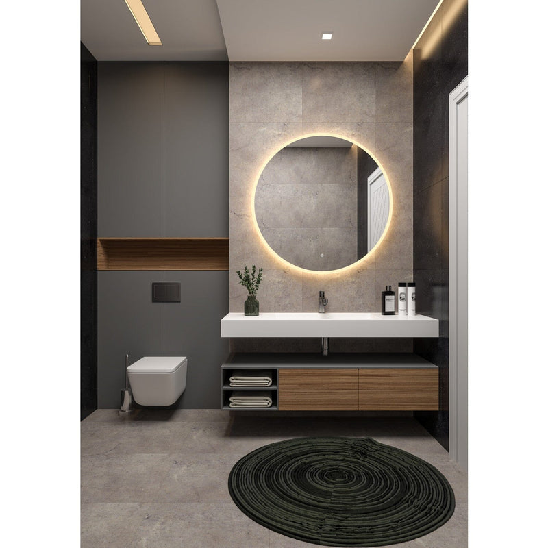 Aurora 24-Inch Round LED Bathroom Mirror, Front and Back Light, Anti-Fog, Dimmable Touch Sensor Lighted Mirror