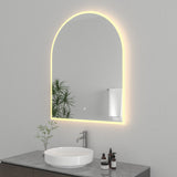 Aurora 30-Inch x 60-Inch Arched LED Bathroom Mirror, Front and Back Light, Anti-Fog, Dimmable Touch Sensor Lighted Mirror