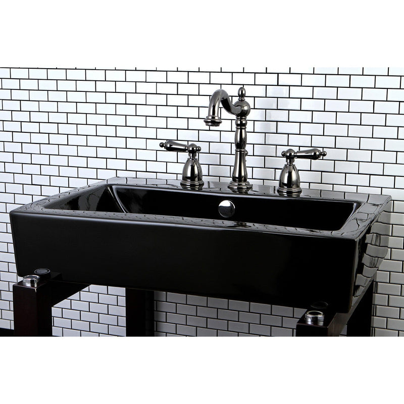 Water Onyx Two-Handle 3-Hole Deck Mount Widespread Bathroom Faucet with Retail Pop-Up Drain