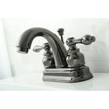 Water Onyx Double-Handle 3-Hole Deck Mount 4-Inch Centerset Bathroom Faucet with Pop-Up Drain