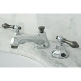 Water Onyx Two-Handle 3-Hole Deck Mount Widespread Bathroom Faucet with Brass Pop-Up Drain