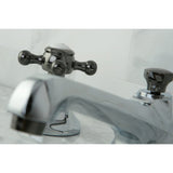 Water Onyx Two-Handle 3-Hole Deck Mount Widespread Bathroom Faucet with Brass Pop-Up