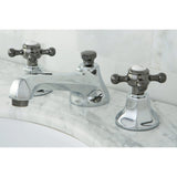 Water Onyx Two-Handle 3-Hole Deck Mount Widespread Bathroom Faucet with Brass Pop-Up
