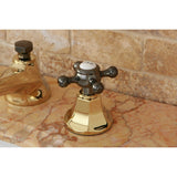 Water Onyx Two-Handle 3-Hole Deck Mount Widespread Bathroom Faucet with Brass Pop-Up