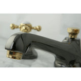 Water Onyx Two-Handle 3-Hole Deck Mount Widespread Bathroom Faucet with Brass Pop-Up
