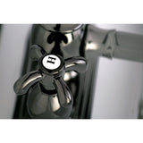 Water Onyx Double-Handle 3-Hole Deck Mount 4-Inch Centerset Bathroom Faucet with Brass Pop-Up
