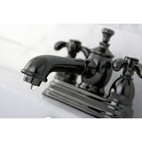 Water Onyx Double-Handle 3-Hole Deck Mount 4-Inch Centerset Bathroom Faucet with Brass Pop-Up