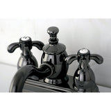 Water Onyx Double-Handle 3-Hole Deck Mount 4-Inch Centerset Bathroom Faucet with Brass Pop-Up