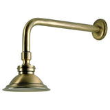 Victorian 4-13/16-Inch Round Raindrop Brass Shower Head with 12-Inch Shower Arm Combo