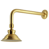 Victorian 4-13/16-Inch Round Raindrop Brass Shower Head with 12-Inch Shower Arm Combo