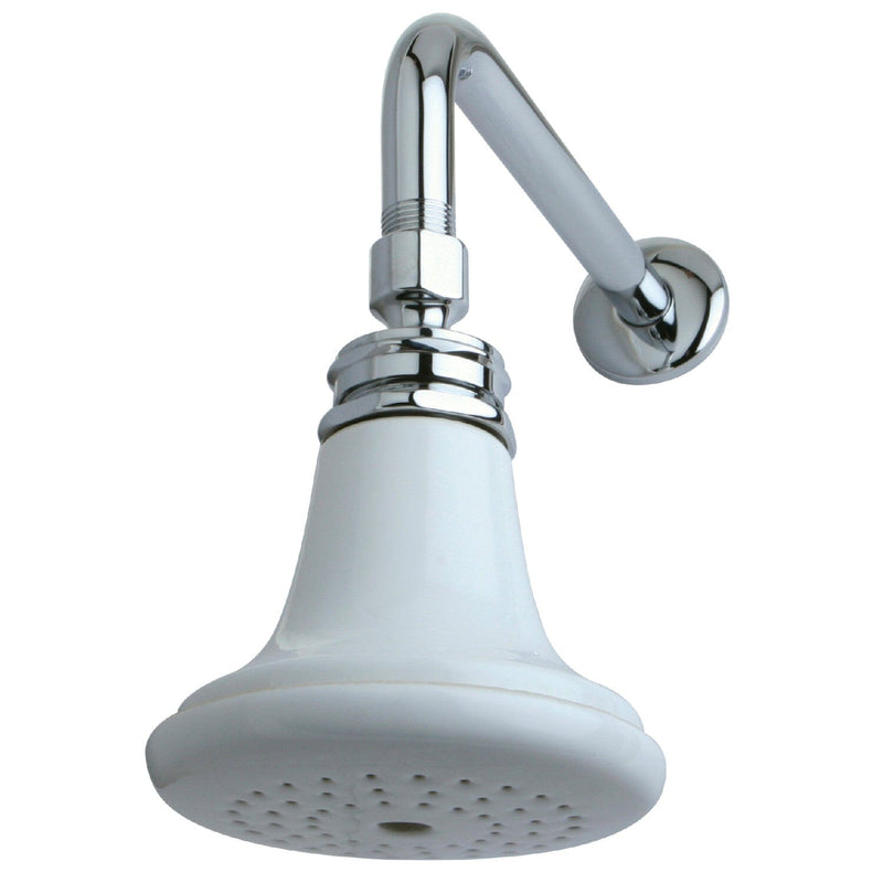 Victorian 5-1/8-Inch Round Raindrop Ceramic Shower Head with 12-Inch Shower Arm Combo