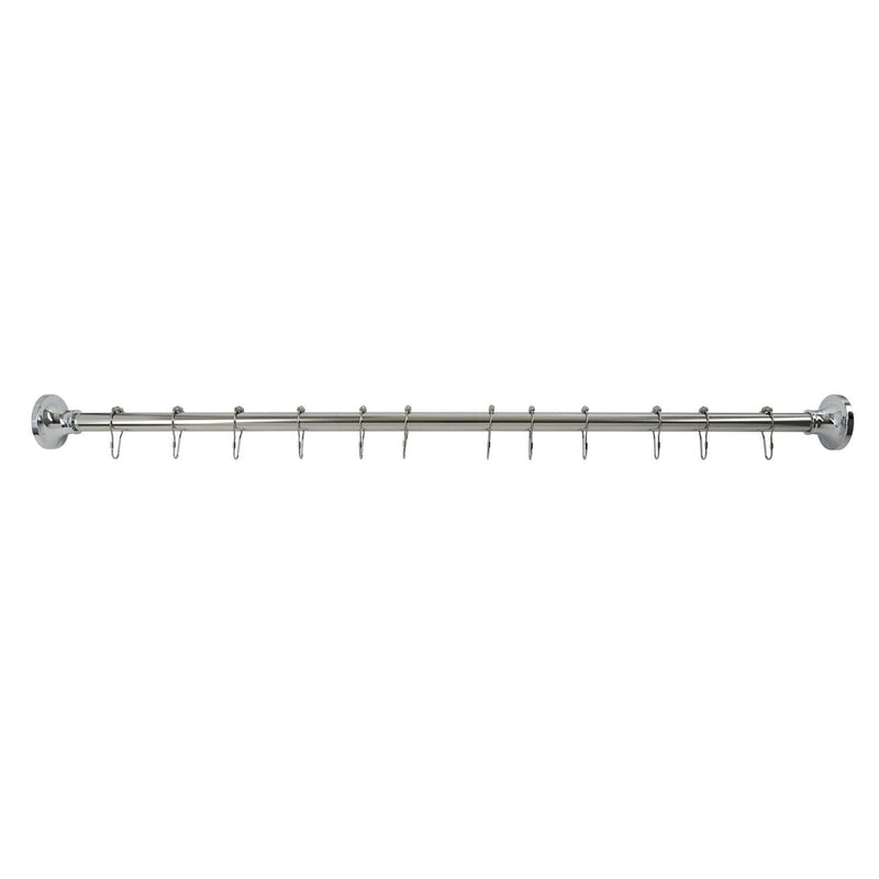 Edenscape 60-Inch to 72-Inch Stainless Steel Adjustable Straight Fixed Shower Curtain Rod with Rings