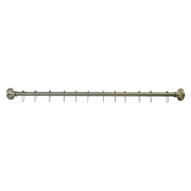 Edenscape 60-Inch to 72-Inch Stainless Steel Adjustable Straight Fixed Shower Curtain Rod with Rings