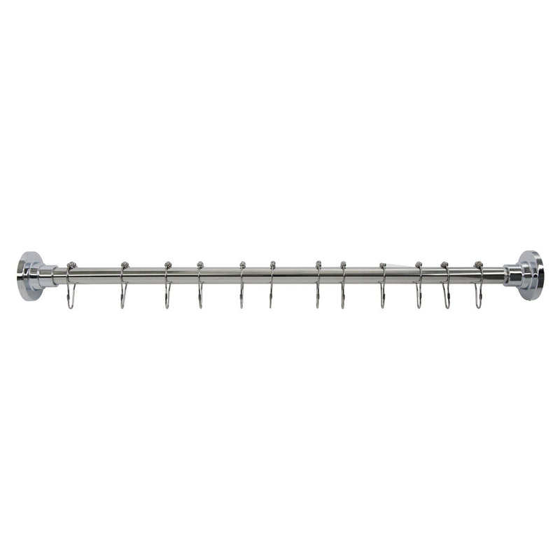 Edenscape 30-Inch to 48-Inch Stainless Steel Adjustable Straight Fixed Shower Curtain Rod with Rings