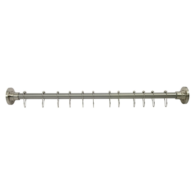 Edenscape 30-Inch to 48-Inch Stainless Steel Adjustable Straight Fixed Shower Curtain Rod with Rings