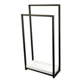Edenscape 33-5/8 Inch Freestanding Pedestal 2-Tier Towel Rack with Wooden Shelf