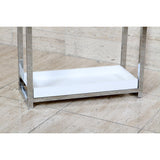 Edenscape 33-5/8 Inch Freestanding Pedestal 2-Tier Towel Rack with Wooden Shelf