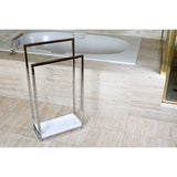 Edenscape 33-5/8 Inch Freestanding Pedestal 2-Tier Towel Rack with Wooden Shelf