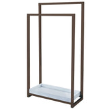 Edenscape 33-5/8 Inch Freestanding Pedestal 2-Tier Towel Rack with Wooden Shelf