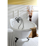 Aqua Eden 48-Inch Cast Iron Classic Flat-Rim Roll Top Clawfoot Tub (3-3/8-Inch Wall Drillings)