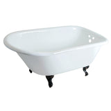 Aqua Eden 48-Inch Cast Iron Classic Flat-Rim Roll Top Clawfoot Tub (3-3/8-Inch Wall Drillings)