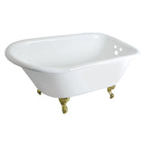Aqua Eden 48-Inch Cast Iron Classic Flat-Rim Roll Top Clawfoot Tub (3-3/8-Inch Wall Drillings)