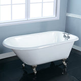 Aqua Eden 48-Inch Cast Iron Classic Flat-Rim Roll Top Clawfoot Tub (3-3/8-Inch Wall Drillings)
