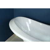 Aqua Eden 72-Inch Cast Iron Oval Double Slipper Clawfoot Tub (7-Inch Faucet Drillings)