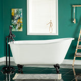 Onamia 48-Inch Cast Iron Oval Single Slipper Clawfoot Tub (No Faucet Drillings)