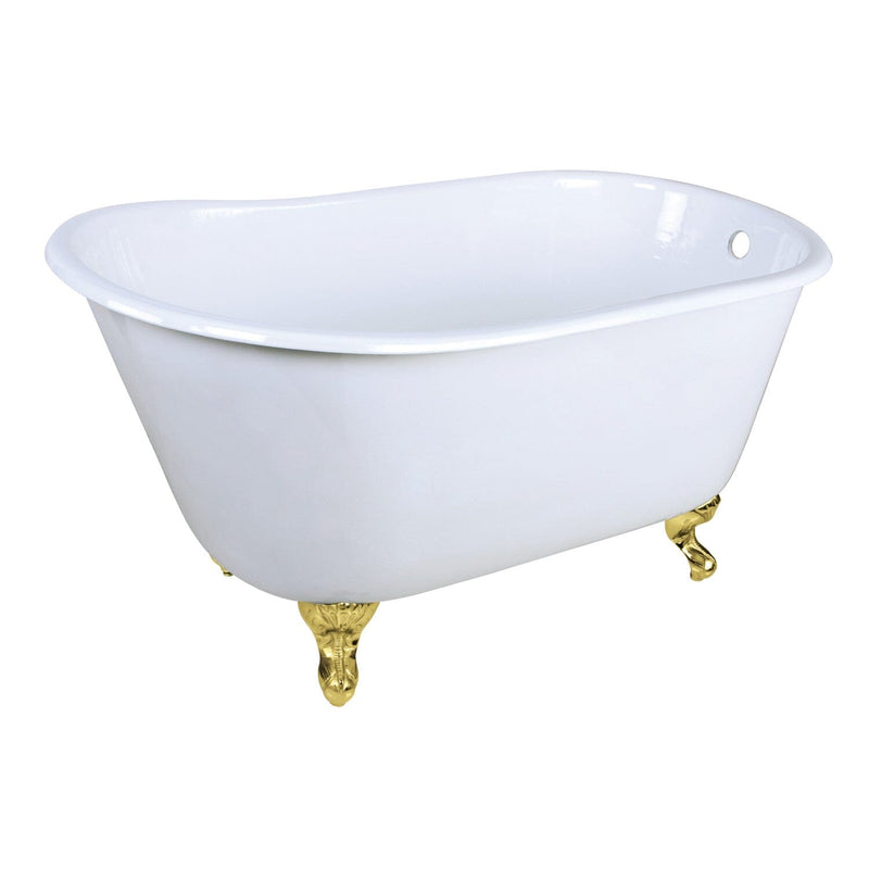 Onamia 48-Inch Cast Iron Oval Single Slipper Clawfoot Tub (No Faucet Drillings)