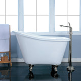 Tazatina 51-Inch Cast Iron Classic Flat-Rim Single Slipper Clawfoot Tub (No Faucet Drillings)