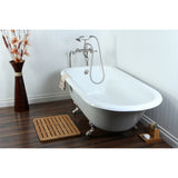 Aqua Eden 66-Inch Cast Iron Oval Rectangular Roll Top Clawfoot Tub (No Faucet Drillings)