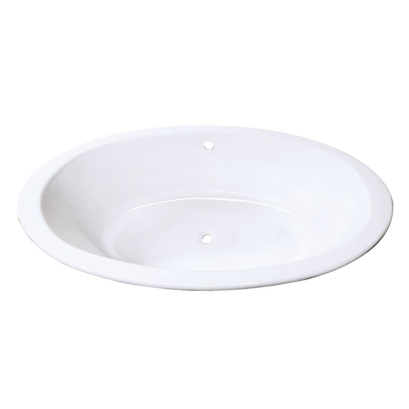 Aqua Eden 57-Inch Cast Iron Oval Drop-In Tub with Center Drain