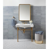 Imperial 36-Inch Ceramic Console Sink with Stainless Steel Legs (8-Inch, 3-Hole)