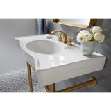 Imperial 36-Inch Ceramic Console Sink with Stainless Steel Legs (8-Inch, 3-Hole)